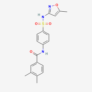 molecular formula C19H19N3O4S B2581873 3,4-二甲基-N-(4-(N-(5-甲基异恶唑-3-基)磺酰胺基)苯基)苯甲酰胺 CAS No. 453579-26-5
