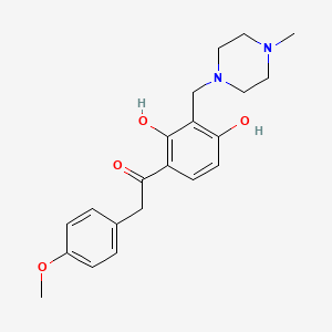 molecular formula C21H26N2O4 B2581874 1-(2,4-二羟基-3-((4-甲基哌嗪-1-基)甲基)苯基)-2-(4-甲氧基苯基)乙酮 CAS No. 1021206-04-1
