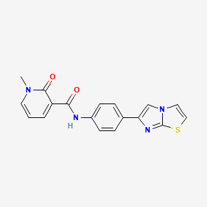molecular formula C18H14N4O2S B2581875 N-(4-(imidazo[2,1-b]thiazol-6-yl)phenyl)-1-methyl-2-oxo-1,2-dihydropyridine-3-carboxamide CAS No. 1209340-12-4