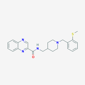 molecular formula C23H26N4OS B2581878 N-((1-(2-(methylthio)benzyl)piperidin-4-yl)methyl)quinoxaline-2-carboxamide CAS No. 1235059-18-3