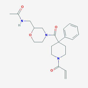 molecular formula C22H29N3O4 B2581890 N-[[4-(4-Phenyl-1-prop-2-enoylpiperidine-4-carbonyl)morpholin-2-yl]methyl]acetamide CAS No. 2201613-24-1