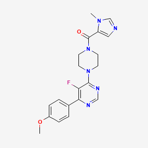 molecular formula C20H21FN6O2 B2581891 5-fluoro-4-(4-methoxyphenyl)-6-[4-(1-methyl-1H-imidazole-5-carbonyl)piperazin-1-yl]pyrimidine CAS No. 2380085-63-0