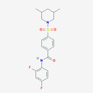 molecular formula C20H22F2N2O3S B2581898 N-(2,4-difluorophenyl)-4-(3,5-dimethylpiperidin-1-yl)sulfonylbenzamide CAS No. 392324-01-5