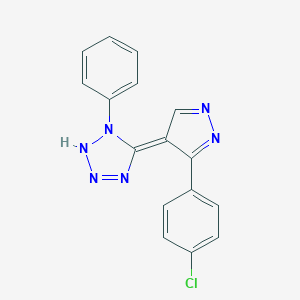 molecular formula C16H11ClN6 B258190 (5Z)-5-[3-(4-chlorophenyl)pyrazol-4-ylidene]-1-phenyl-2H-tetrazole 