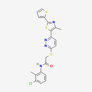 N-(3-chloro-2-methylphenyl)-2-((6-(4-methyl-2-(thiophen-2-yl)thiazol-5-yl)pyridazin-3-yl)thio)acetamide