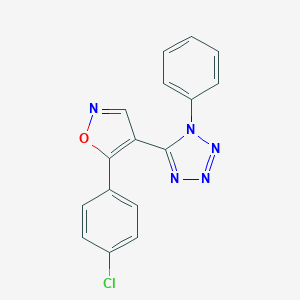 molecular formula C16H10ClN5O B258191 5-[5-(4-chlorophenyl)-4-isoxazolyl]-1-phenyl-1H-tetraazole 