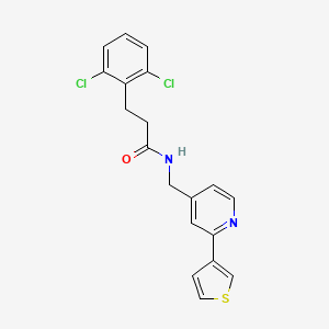 molecular formula C19H16Cl2N2OS B2581913 3-(2,6-二氯苯基)-N-((2-(噻吩-3-基)吡啶-4-基)甲基)丙酰胺 CAS No. 2320722-36-7