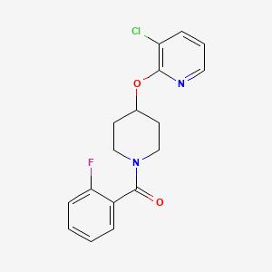 molecular formula C17H16ClFN2O2 B2581916 (4-((3-Chloropyridin-2-yl)oxy)piperidin-1-yl)(2-fluorophenyl)methanone CAS No. 1428350-88-2