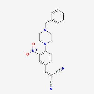 molecular formula C21H19N5O2 B2581926 2-{[4-(4-Benzylpiperazino)-3-nitrophenyl]methylene}malononitrile CAS No. 329778-08-7