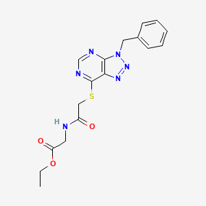ethyl 2-(2-((3-benzyl-3H-[1,2,3]triazolo[4,5-d]pyrimidin-7-yl)thio)acetamido)acetate