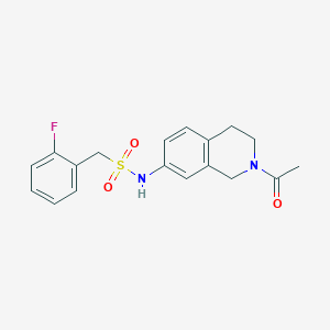 molecular formula C18H19FN2O3S B2581936 N-(2-acetyl-1,2,3,4-tetrahydroisoquinolin-7-yl)-1-(2-fluorophenyl)methanesulfonamide CAS No. 955749-55-0