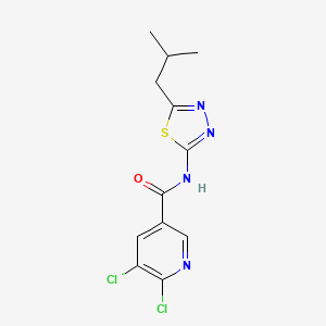 molecular formula C12H12Cl2N4OS B2581937 5,6-dichloro-N-[5-(2-methylpropyl)-1,3,4-thiadiazol-2-yl]pyridine-3-carboxamide CAS No. 848250-54-4