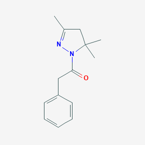 molecular formula C14H18N2O B258194 Ethanone, 1-(3,5,5-trimethyl-2-pyrazolin-1-yl)-2-phenyl- 