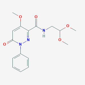 molecular formula C16H19N3O5 B2581940 N-(2,2-dimethoxyethyl)-4-methoxy-6-oxo-1-phenyl-1,6-dihydropyridazine-3-carboxamide CAS No. 921883-09-2