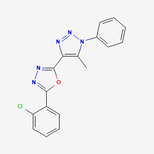 molecular formula C17H12ClN5O B2581941 2-(2-chlorophenyl)-5-(5-methyl-1-phenyl-1H-1,2,3-triazol-4-yl)-1,3,4-oxadiazole CAS No. 950231-30-8