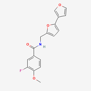 molecular formula C17H14FNO4 B2581942 N-([2,3'-bifuran]-5-ylmethyl)-3-fluoro-4-methoxybenzamide CAS No. 2034250-12-7