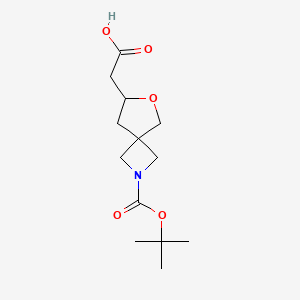 molecular formula C13H21NO5 B2581943 2-{2-[(Tert-butoxy)carbonyl]-6-oxa-2-azaspiro[3.4]octan-7-yl}acetic acid CAS No. 2137844-54-1