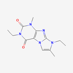 molecular formula C13H17N5O2 B2581944 3,8-diethyl-1,7-dimethyl-1H-imidazo[2,1-f]purine-2,4(3H,8H)-dione CAS No. 887462-00-2