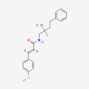 molecular formula C21H25NO2S B2581945 (E)-N-(2-hydroxy-2-methyl-4-phenylbutyl)-3-(4-(methylthio)phenyl)acrylamide CAS No. 1799258-68-6