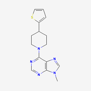molecular formula C15H17N5S B2581946 9-Methyl-6-(4-thiophen-2-ylpiperidin-1-yl)purine CAS No. 2380040-74-2