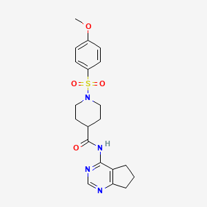 N-(6,7-dihydro-5H-cyclopenta[d]pyrimidin-4-yl)-1-((4-methoxyphenyl)sulfonyl)piperidine-4-carboxamide