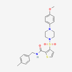 molecular formula C24H27N3O4S2 B2581949 3-{[4-(4-甲氧基苯基)哌嗪-1-基]磺酰基}-N-(4-甲基苄基)噻吩-2-甲酰胺 CAS No. 1207038-47-8