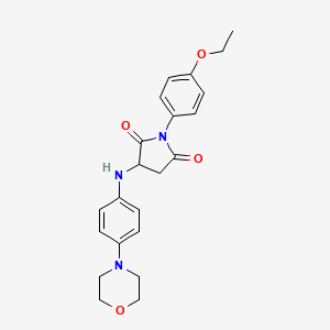 molecular formula C22H25N3O4 B2581950 1-(4-Ethoxyphenyl)-3-((4-morpholinophenyl)amino)pyrrolidine-2,5-dione CAS No. 355115-11-6