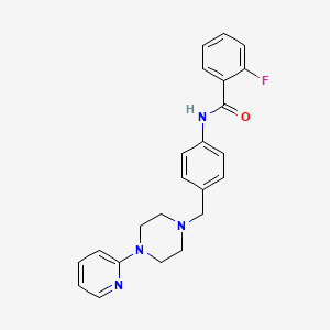 molecular formula C23H23FN4O B2581951 2-fluoro-N-(4-((4-(pyridin-2-yl)piperazin-1-yl)methyl)phenyl)benzamide CAS No. 1171637-33-4