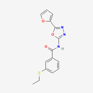 molecular formula C15H13N3O3S B2581962 3-ethylsulfanyl-N-[5-(furan-2-yl)-1,3,4-oxadiazol-2-yl]benzamide CAS No. 886912-83-0