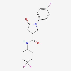 molecular formula C17H19F3N2O2 B2581965 N-(4,4-difluorocyclohexyl)-1-(4-fluorophenyl)-5-oxopyrrolidine-3-carboxamide CAS No. 2034461-56-6