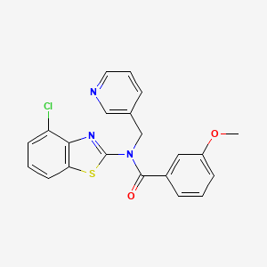 molecular formula C21H16ClN3O2S B2581980 N-(4-氯苯并[d]噻唑-2-基)-3-甲氧基-N-(吡啶-3-基甲基)苯甲酰胺 CAS No. 895015-41-5