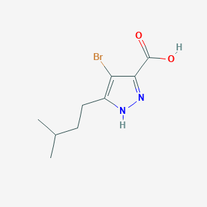 molecular formula C9H13BrN2O2 B2581981 4-bromo-3-isopentyl-1H-pyrazole-5-carboxylic acid CAS No. 1491132-35-4