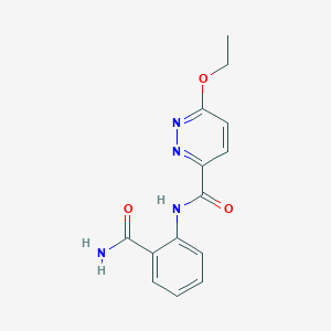 molecular formula C14H14N4O3 B2581983 N-(2-carbamoylphenyl)-6-ethoxypyridazine-3-carboxamide CAS No. 1351585-48-2