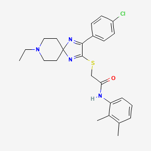 molecular formula C25H29ClN4OS B2581990 2-((3-(4-chlorophenyl)-8-ethyl-1,4,8-triazaspiro[4.5]deca-1,3-dien-2-yl)thio)-N-(2,3-dimethylphenyl)acetamide CAS No. 1189433-13-3