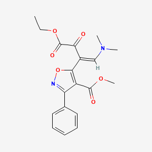 molecular formula C19H20N2O6 B2581991 5-[2-(二甲氨基)-1-(2-乙氧基-2-氧代乙酰基)乙烯基]-3-苯基-4-异恶唑羧酸甲酯 CAS No. 1164517-00-3