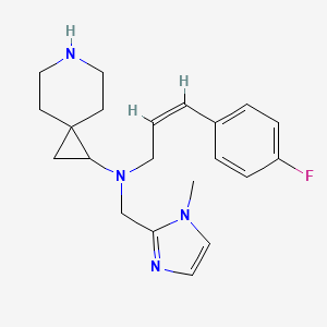 molecular formula C21H27FN4 B2581992 N-[(Z)-3-(4-Fluorophenyl)prop-2-enyl]-N-[(1-methylimidazol-2-yl)methyl]-6-azaspiro[2.5]octan-2-amine CAS No. 2050078-95-8