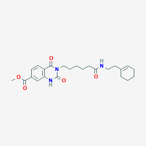 molecular formula C24H31N3O5 B2582004 methyl 3-[6-[2-(cyclohexen-1-yl)ethylamino]-6-oxohexyl]-2,4-dioxo-1H-quinazoline-7-carboxylate CAS No. 896384-61-5
