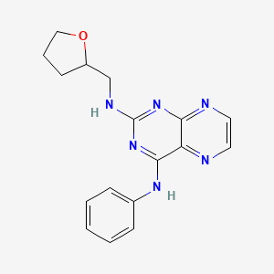 molecular formula C17H18N6O B2582026 {2-[(Oxolan-2-ylmethyl)amino]pteridin-4-yl}phenylamine CAS No. 946291-04-9