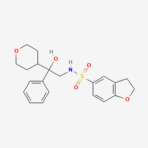 molecular formula C21H25NO5S B2582033 N-(2-hydroxy-2-phenyl-2-(tetrahydro-2H-pyran-4-yl)ethyl)-2,3-dihydrobenzofuran-5-sulfonamide CAS No. 2034258-85-8