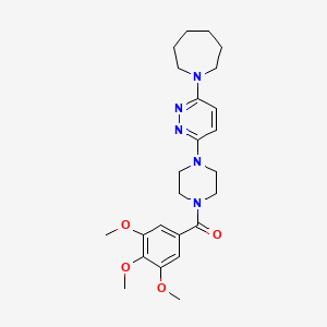 molecular formula C24H33N5O4 B2582047 (4-(6-(Azepan-1-yl)pyridazin-3-yl)piperazin-1-yl)(3,4,5-trimethoxyphenyl)methanone CAS No. 898434-79-2