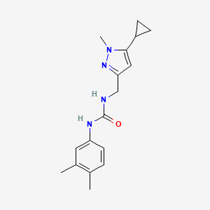 molecular formula C17H22N4O B2582050 1-((5-cyclopropyl-1-methyl-1H-pyrazol-3-yl)methyl)-3-(3,4-dimethylphenyl)urea CAS No. 1448077-38-0