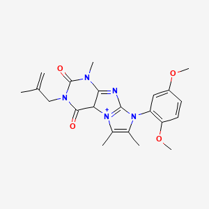 molecular formula C22H25N5O4 B2582053 8-(2,5-dimethoxyphenyl)-1,6,7-trimethyl-3-(2-methylprop-2-en-1-yl)-1H,2H,3H,4H,8H-imidazo[1,2-g]purine-2,4-dione CAS No. 878719-84-7