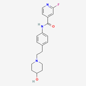 molecular formula C19H22FN3O2 B2582070 2-fluoro-N-{4-[2-(4-hydroxypiperidin-1-yl)ethyl]phenyl}pyridine-4-carboxamide CAS No. 1384792-10-2