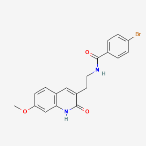 4-bromo-N-[2-(7-methoxy-2-oxo-1H-quinolin-3-yl)ethyl]benzamide