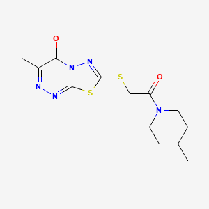molecular formula C13H17N5O2S2 B2582082 3-Methyl-7-[2-(4-methylpiperidin-1-yl)-2-oxoethyl]sulfanyl-[1,3,4]thiadiazolo[2,3-c][1,2,4]triazin-4-one CAS No. 869073-68-7