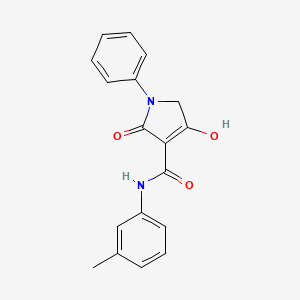 molecular formula C18H16N2O3 B2582094 4-Hydroxy-2-oxo-1-phenyl-N-(m-tolyl)-2,5-dihydro-1H-pyrrole-3-carboxamide CAS No. 1221504-64-8