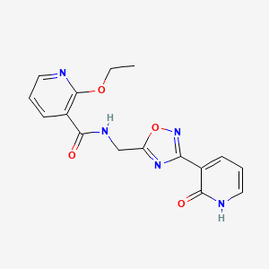 molecular formula C16H15N5O4 B2582098 2-乙氧基-N-((3-(2-氧代-1,2-二氢吡啶-3-基)-1,2,4-恶二唑-5-基)甲基)烟酰胺 CAS No. 2034409-26-0