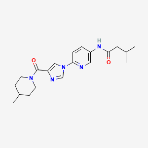 molecular formula C20H27N5O2 B2582102 3-甲基-N-(6-{4-[(4-甲基哌啶-1-基)羰基]-1H-咪唑-1-基}吡啶-3-基)丁酰胺 CAS No. 1251552-47-2