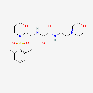 molecular formula C22H34N4O6S B2582109 N1-((3-(mesitylsulfonyl)-1,3-oxazinan-2-yl)methyl)-N2-(2-morpholinoethyl)oxalamide CAS No. 872975-90-1