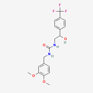 molecular formula C19H21F3N2O4 B2582114 1-(3,4-Dimethoxybenzyl)-3-(2-hydroxy-2-(4-(trifluoromethyl)phenyl)ethyl)urea CAS No. 1351618-71-7